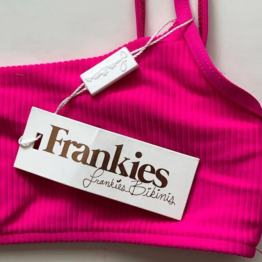 Frankie’s Bikinis Ribbed Bralette Bikini top small NWT